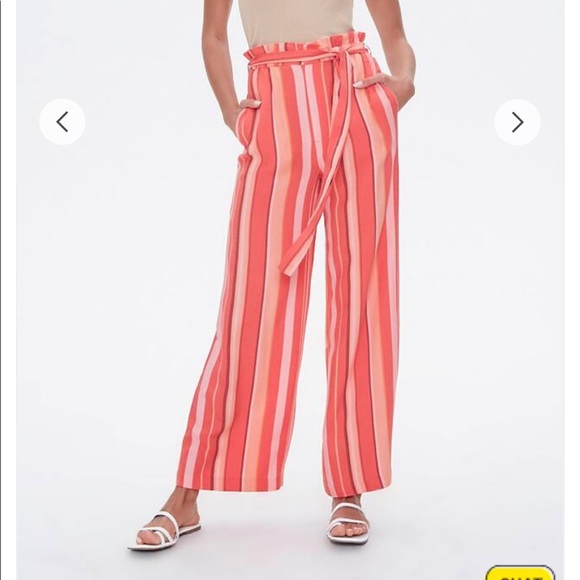 belted striped pants